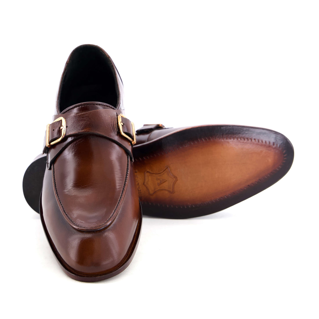 Leather Double Buckle Brown-021 - Perfect for formal occasions with style