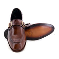 Leather Double Buckle Brown-021 - Perfect for formal occasions with style