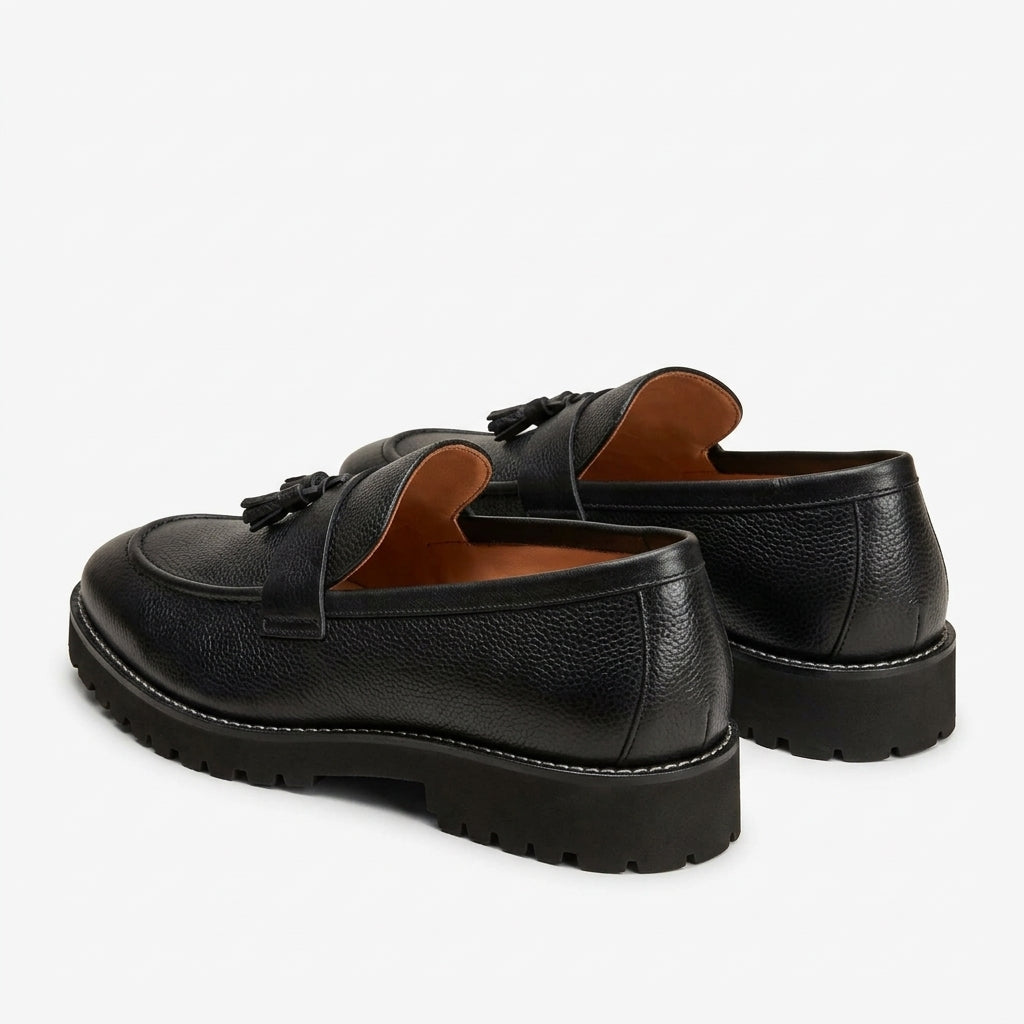 Leather Chunky Tassel blk-018