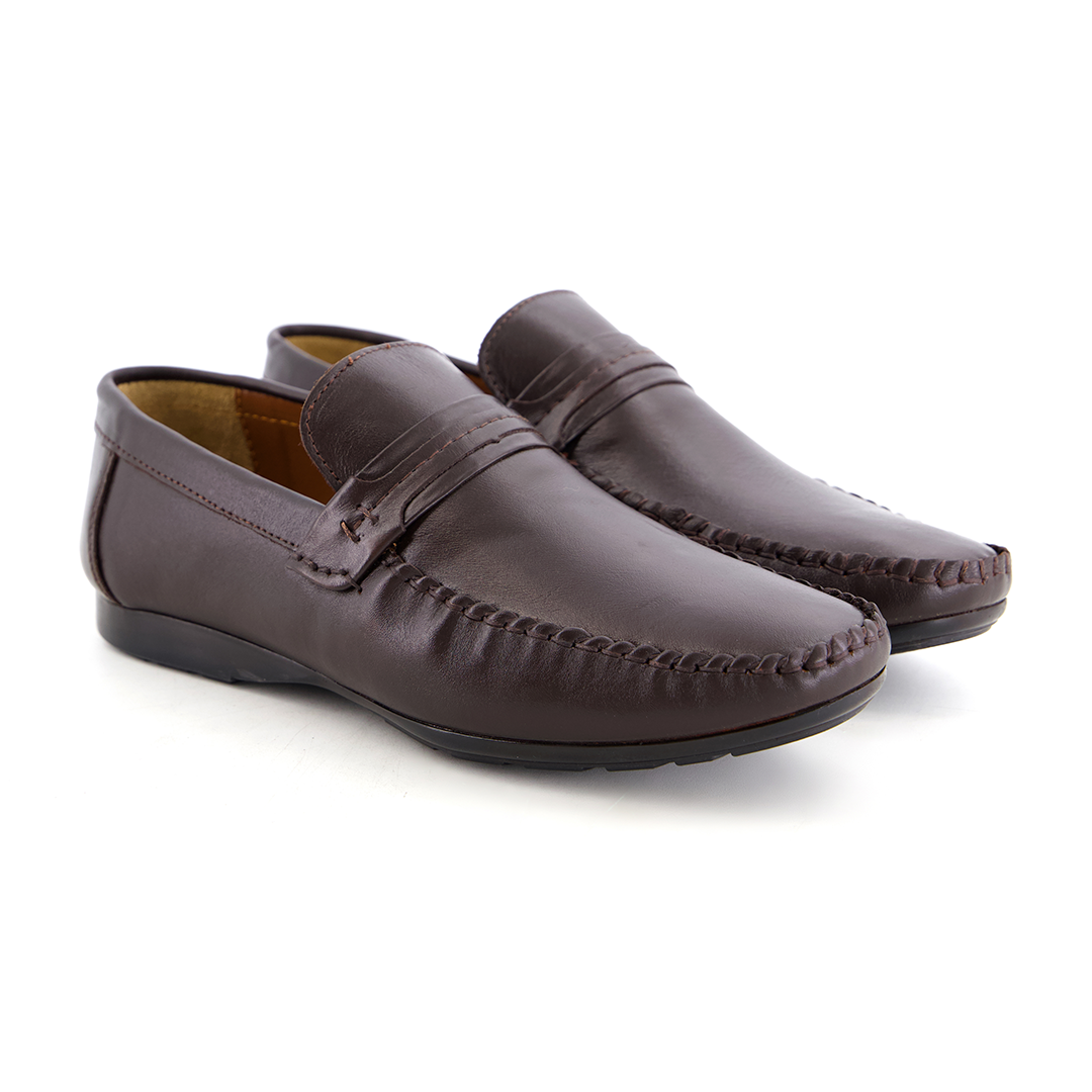 Leather top sider loafer brown-5013