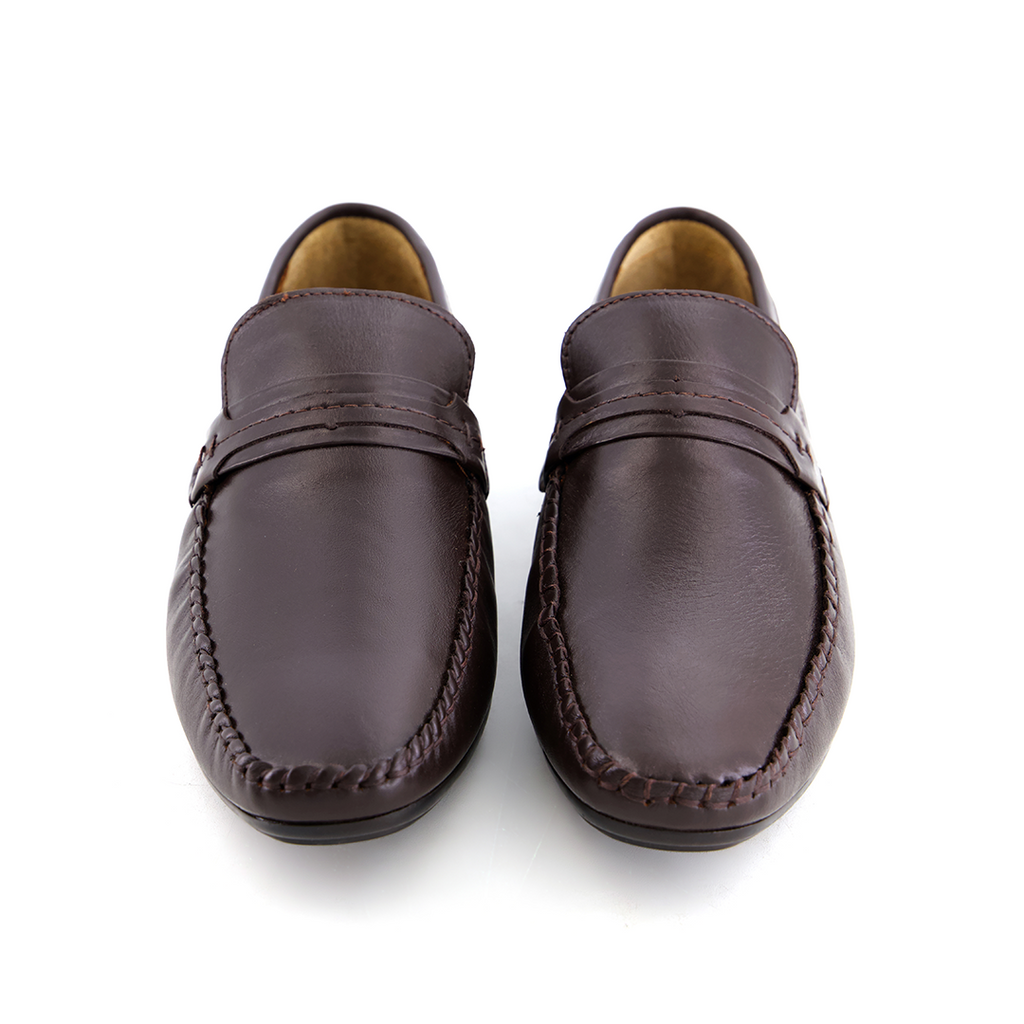 Leather top sider loafer brown-5013