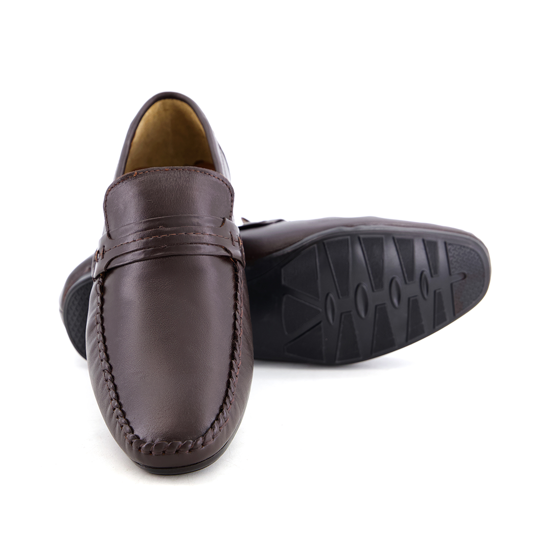 Leather top sider loafer brown-5013