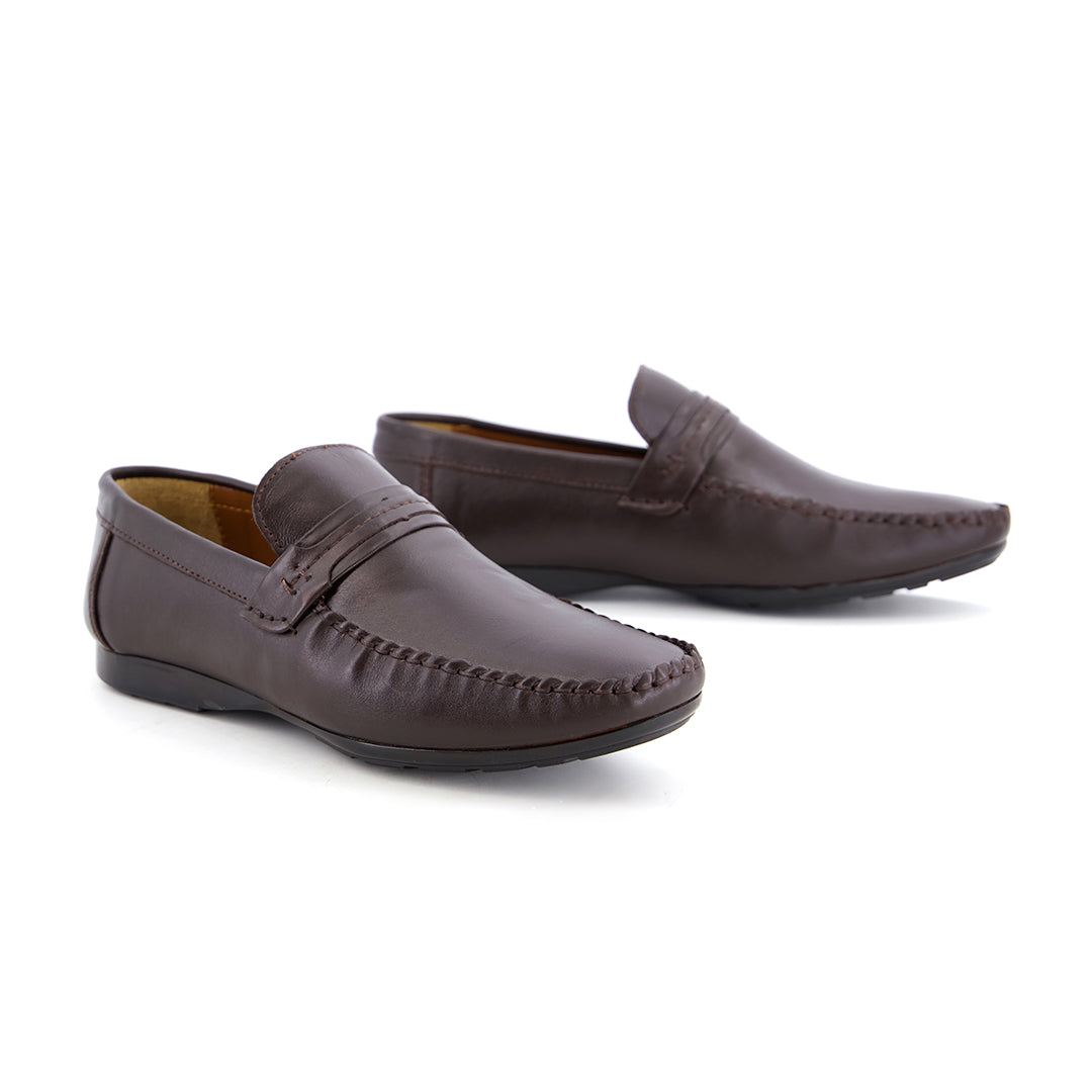 Leather top sider loafer brown-5013