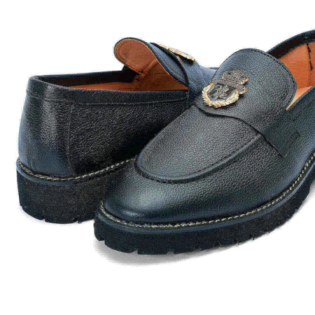 Black blnr high sole 017 - leather formal shoes