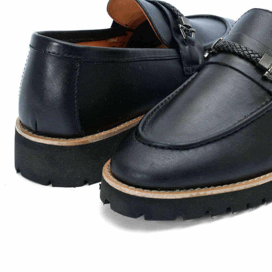 Black buckle 016 - anti-bacterial lining, and Italian wax polished finish