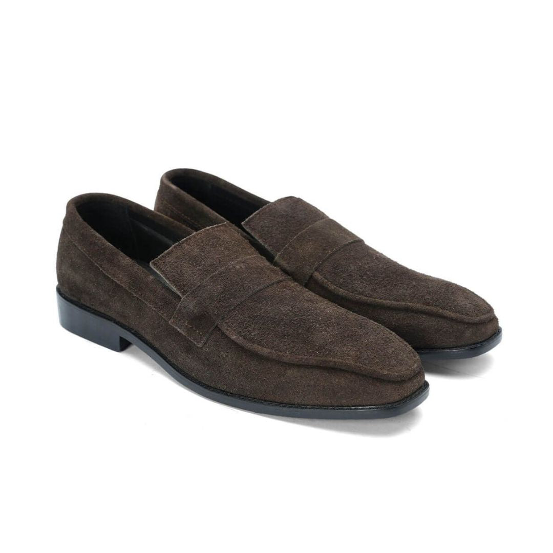 Brown Suede 012 - Premium brown leather suede shoes