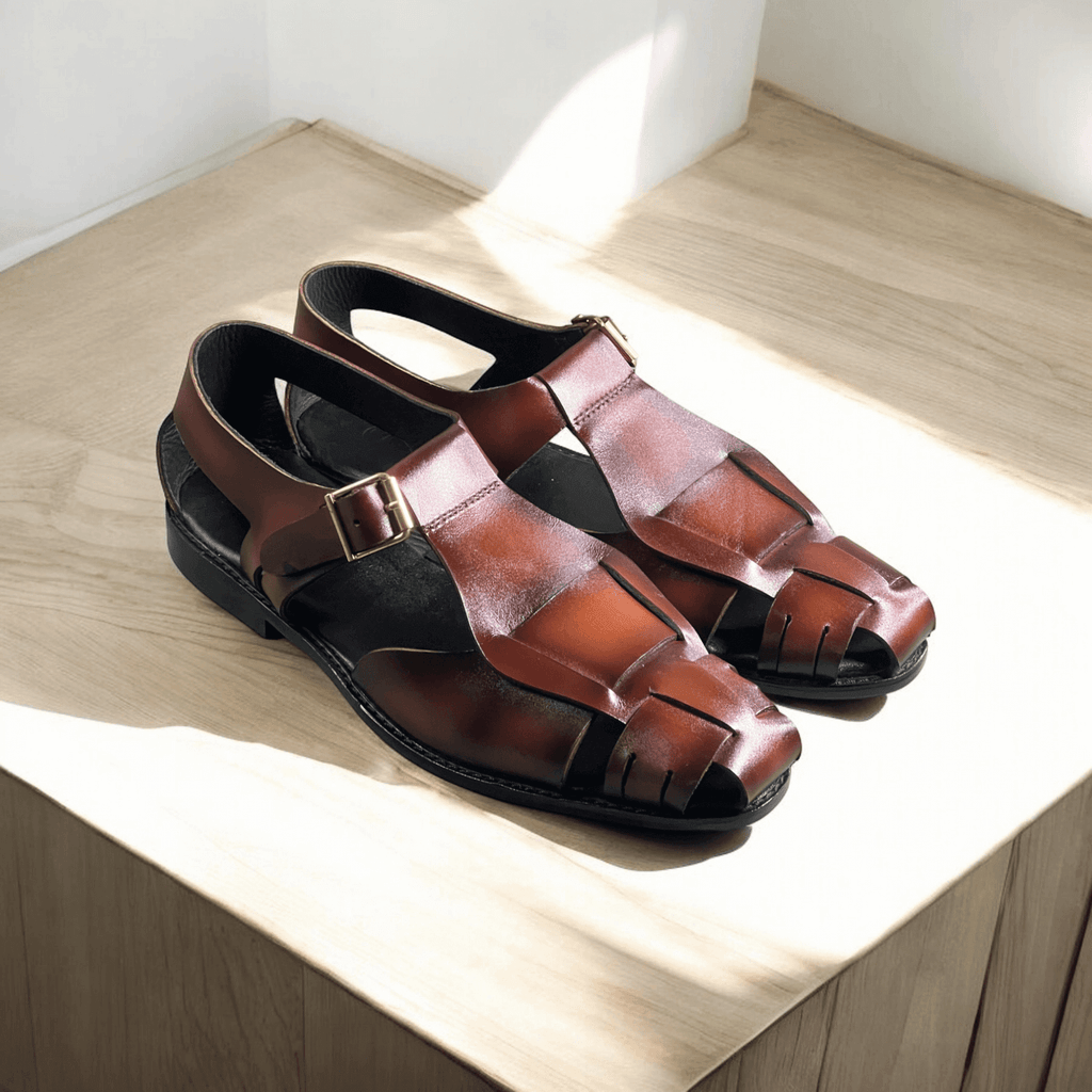 Elegant Cut Leather sole Brown-1006