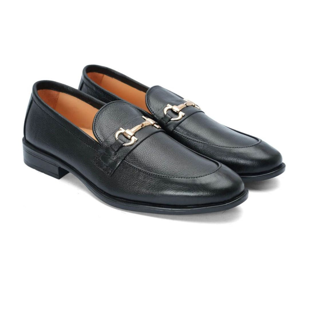 "Formal blk-2004 - Black leather moccasins