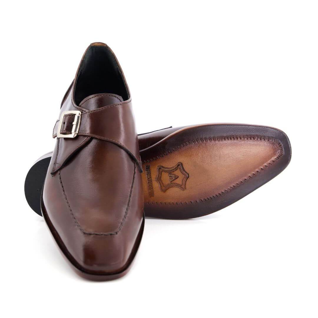Gavello Monk Strap-004 - Italian wax polished finish