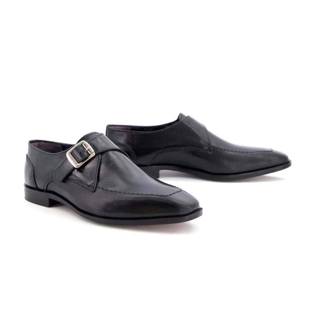Gavello Monk Strap blk-004 -  handcrafted leather sole