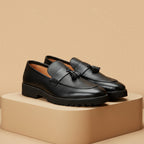 Leather Chunky Tassel blk-018