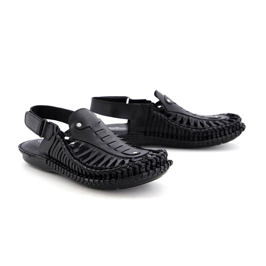 Leather Kolhapuri Sandal Blk-1007 by Coarix Leather – made from premium quality leather