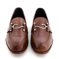 Leather T Buckle Brown-019 -  Italian wax polished finish