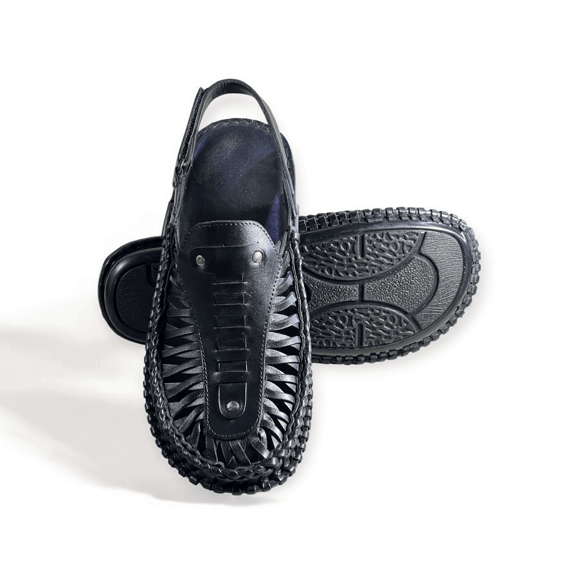Leather Kolhapuri Sandal Black-1007