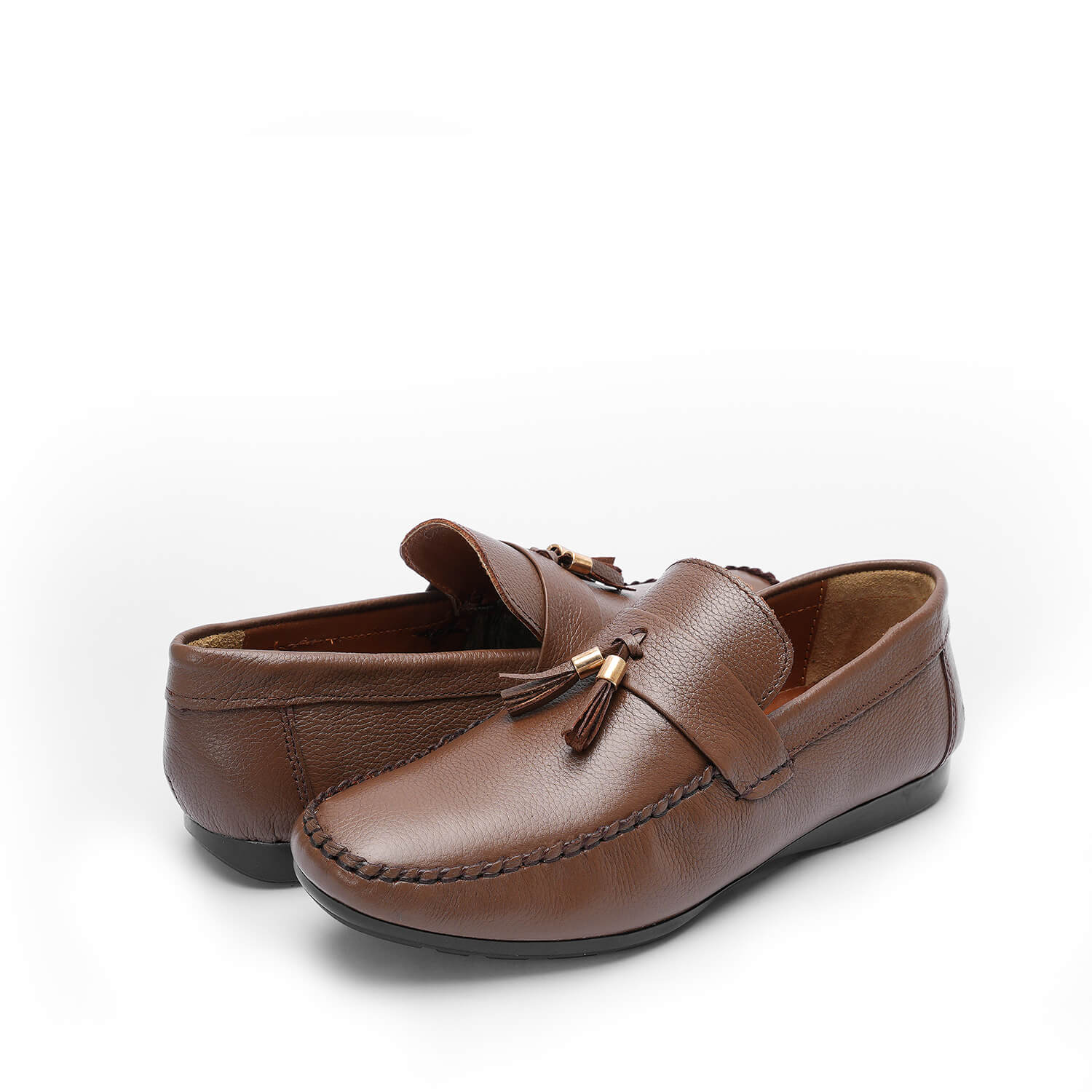 Leather tassel tan-5011