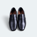 Leather top sider loafer black-5013