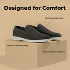 Summer Walk Suede Leather Black Loafer 4001