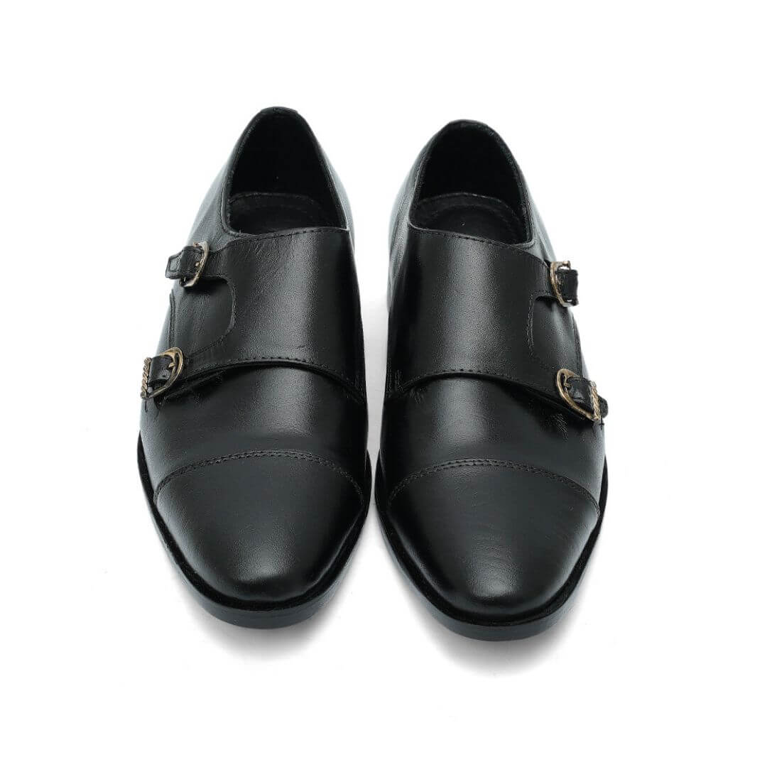 Luxe double monk 007 -  Italian wax polished finish