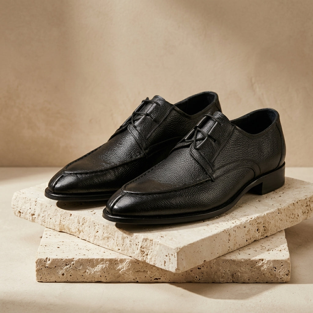 Mild Leather Lace Shoe BLack-008