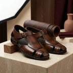 Elegant Cut Leather sole Brown-1006