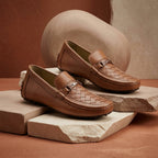 Leather paroi with buckle tan-1162