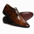 Mild Leather Lace Shoe 008 - Premium brown two-tone leather shoes