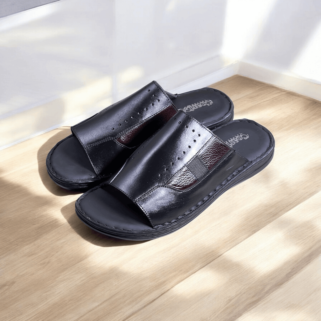 black with mahroon slipper 3012