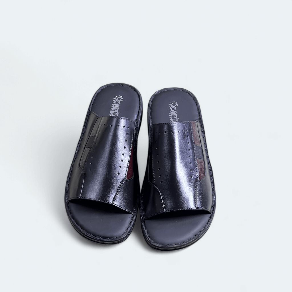 black with mahroon slipper 3012