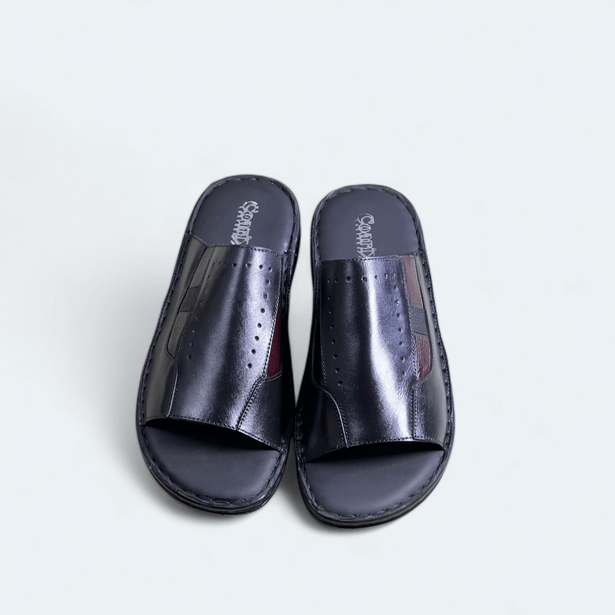 black with mahroon slipper 3012