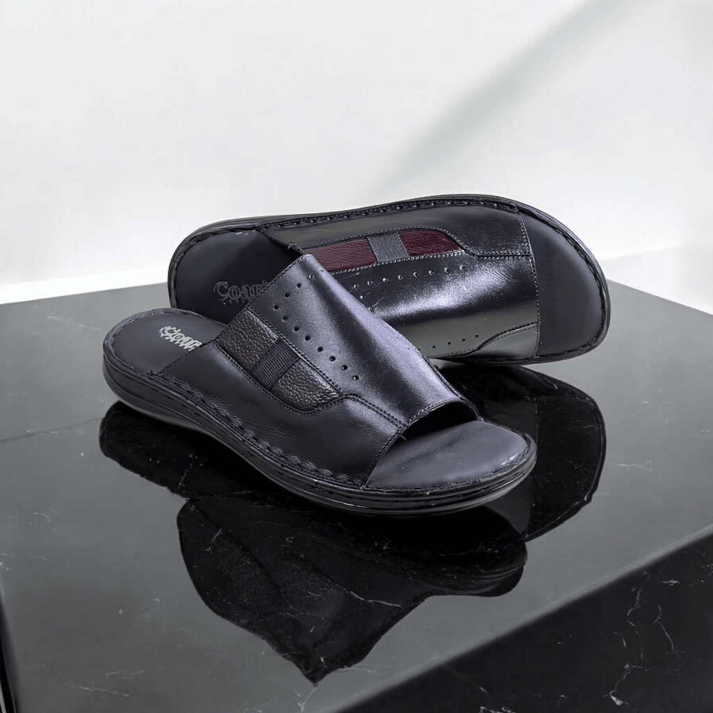 black with mahroon slipper 3012