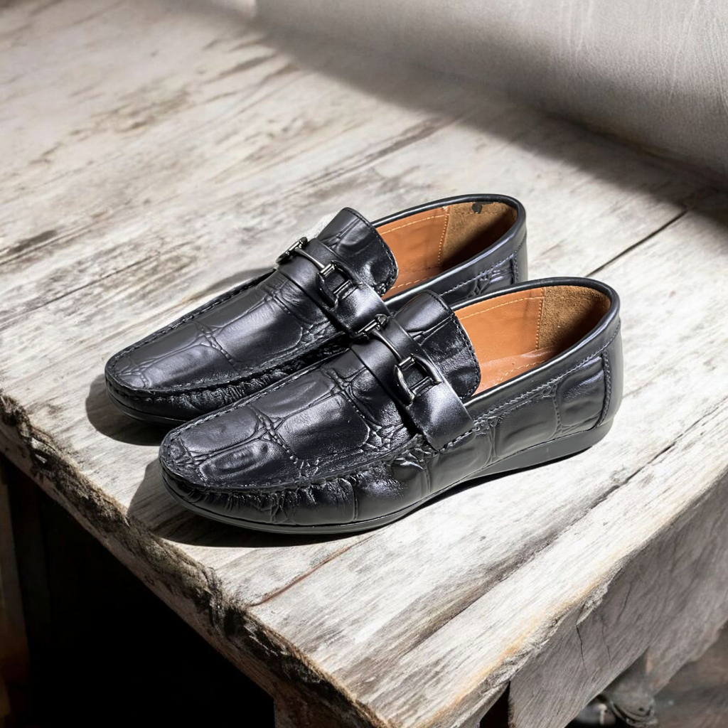 leather Loafers-BLACK-5017