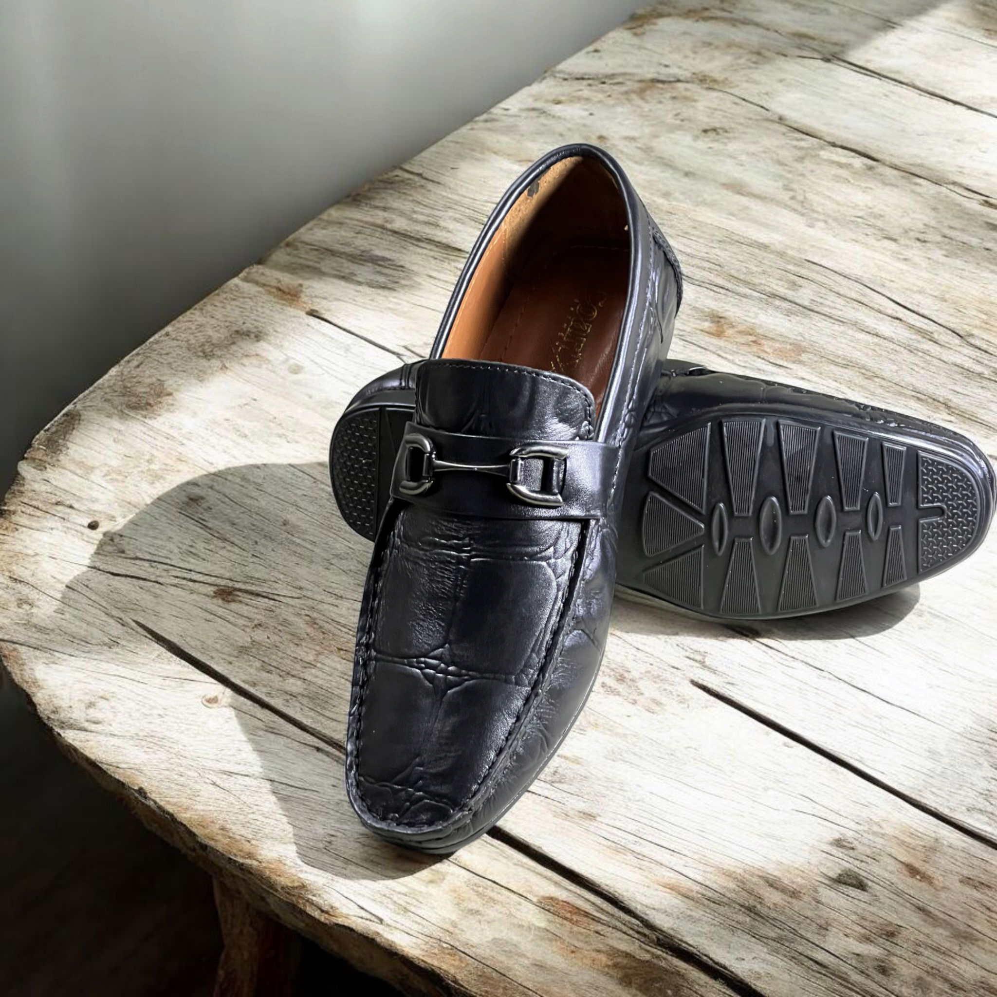 leather Loafers-BLACK-5017