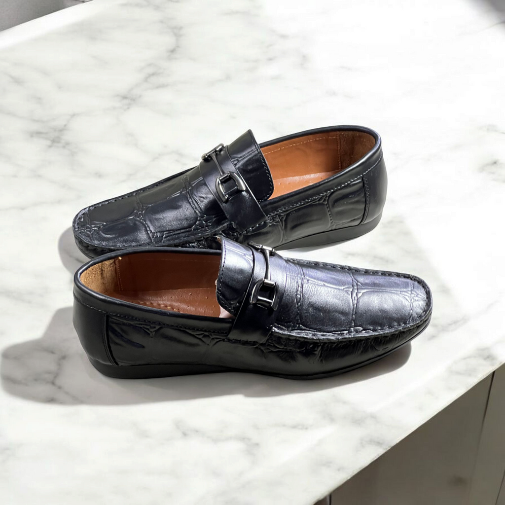 leather Loafers-BLACK-5017