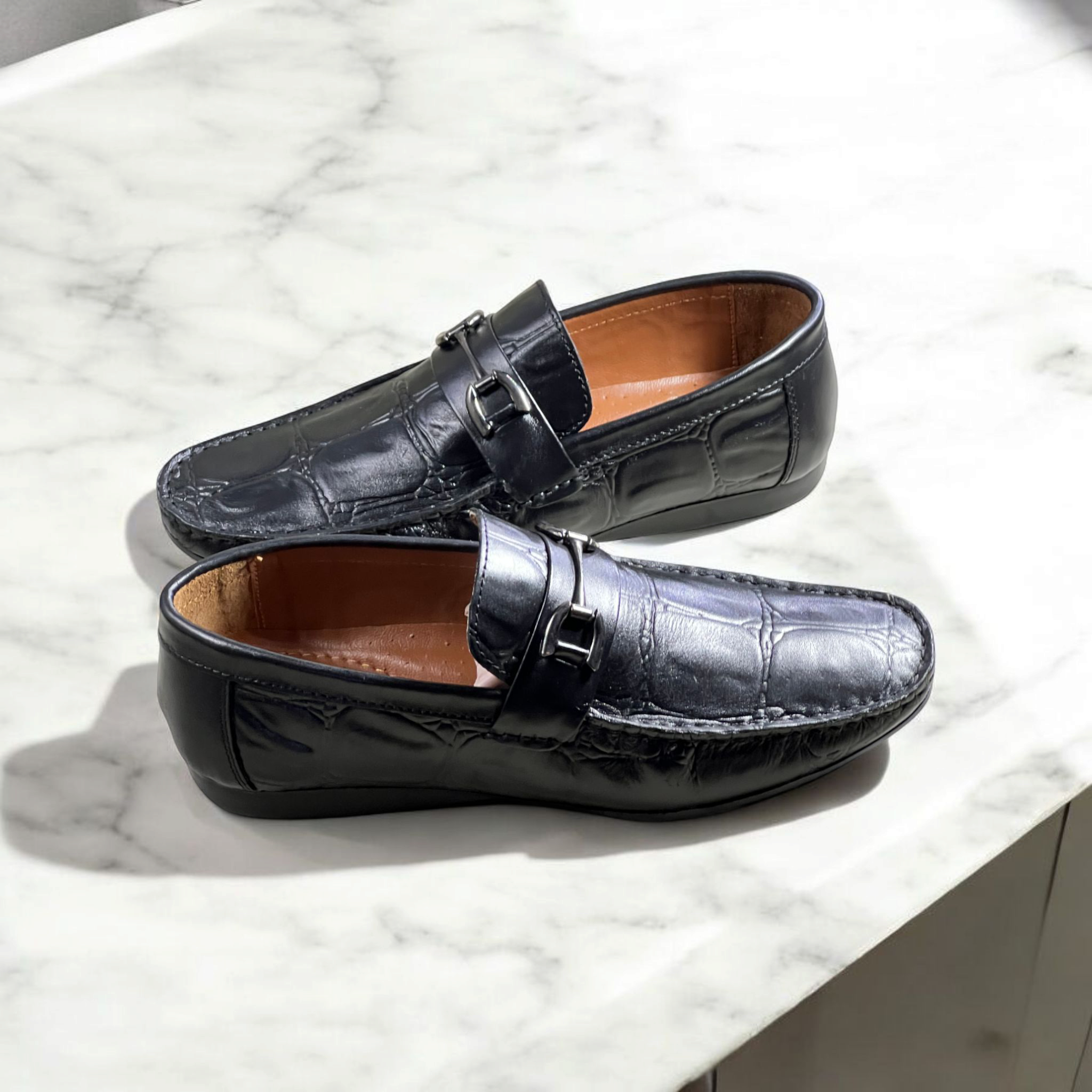 leather Loafers-BLACK-5017