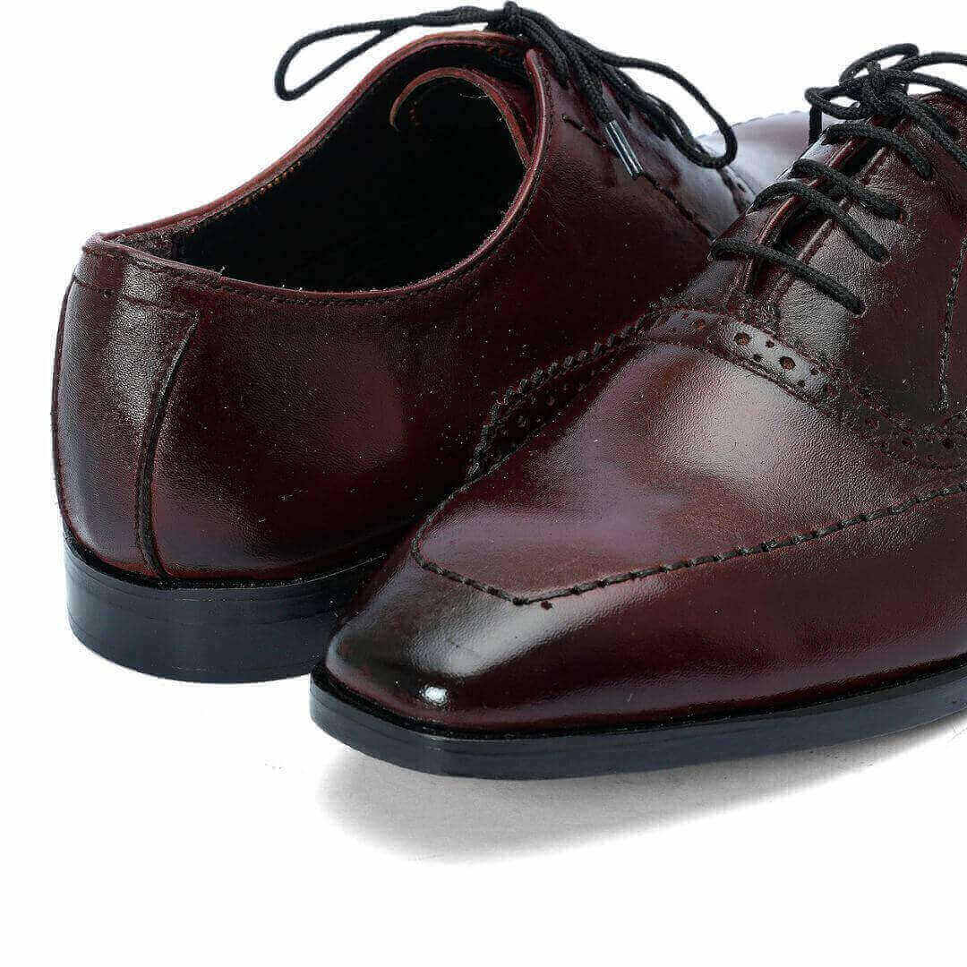 Ravishing with laces Maroon-015 - Premium maroon leather lace-up shoes 