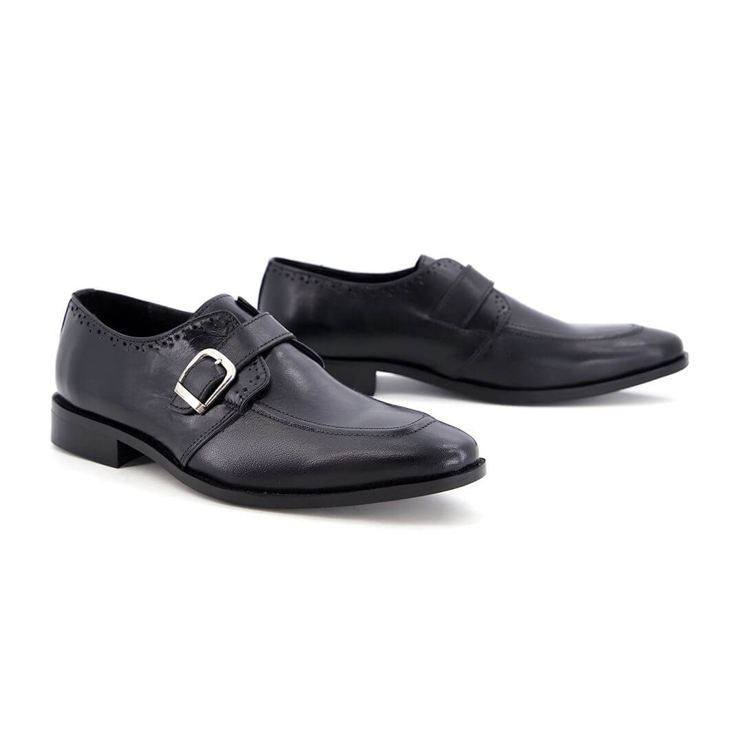 Royal Classic with monk – Blk001 -  handcrafted leather sole
