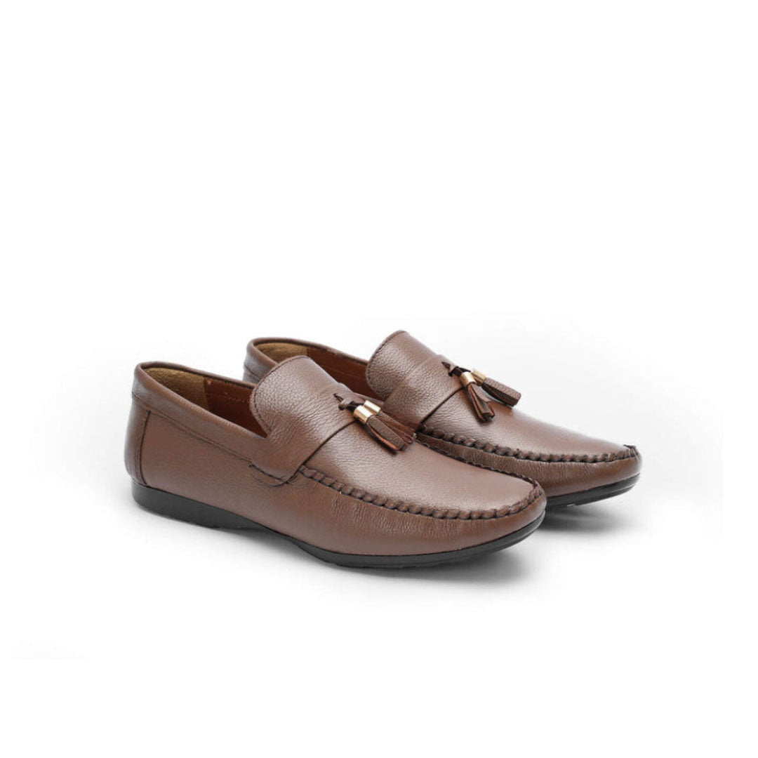 Leather tassel tan-5011