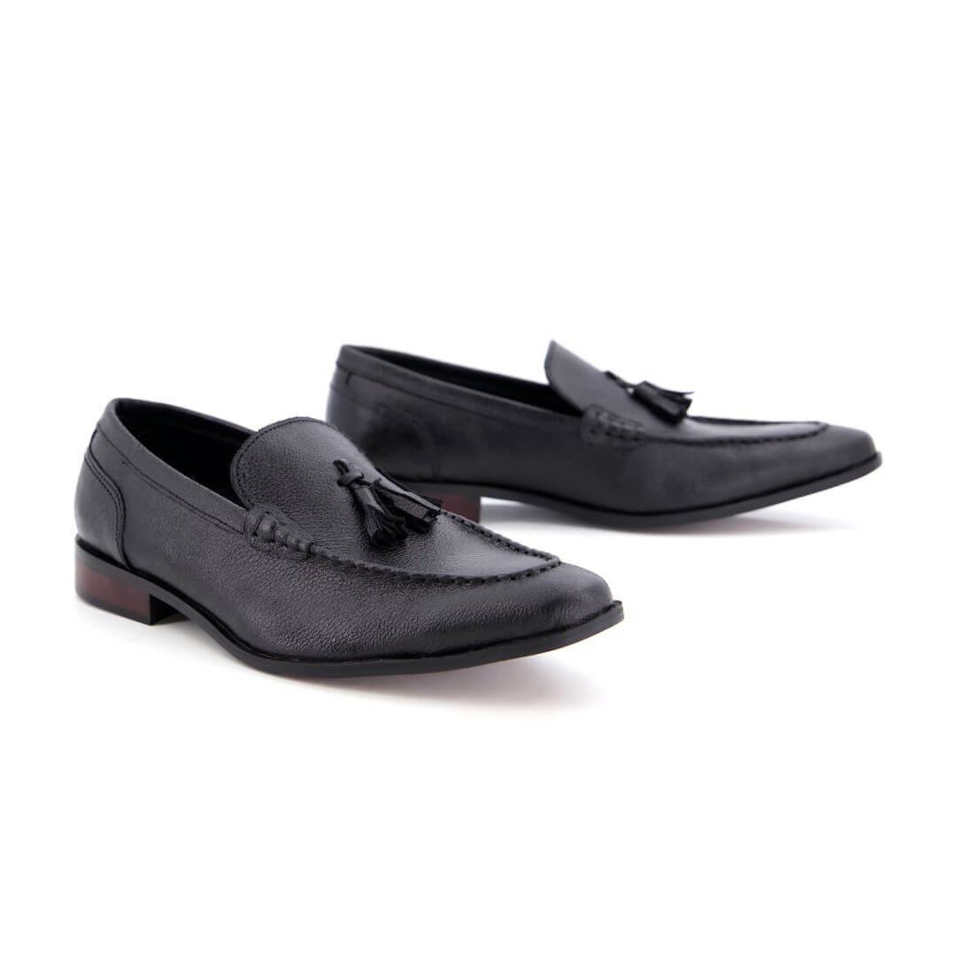 Stylish black 014 - handcrafted leather sole