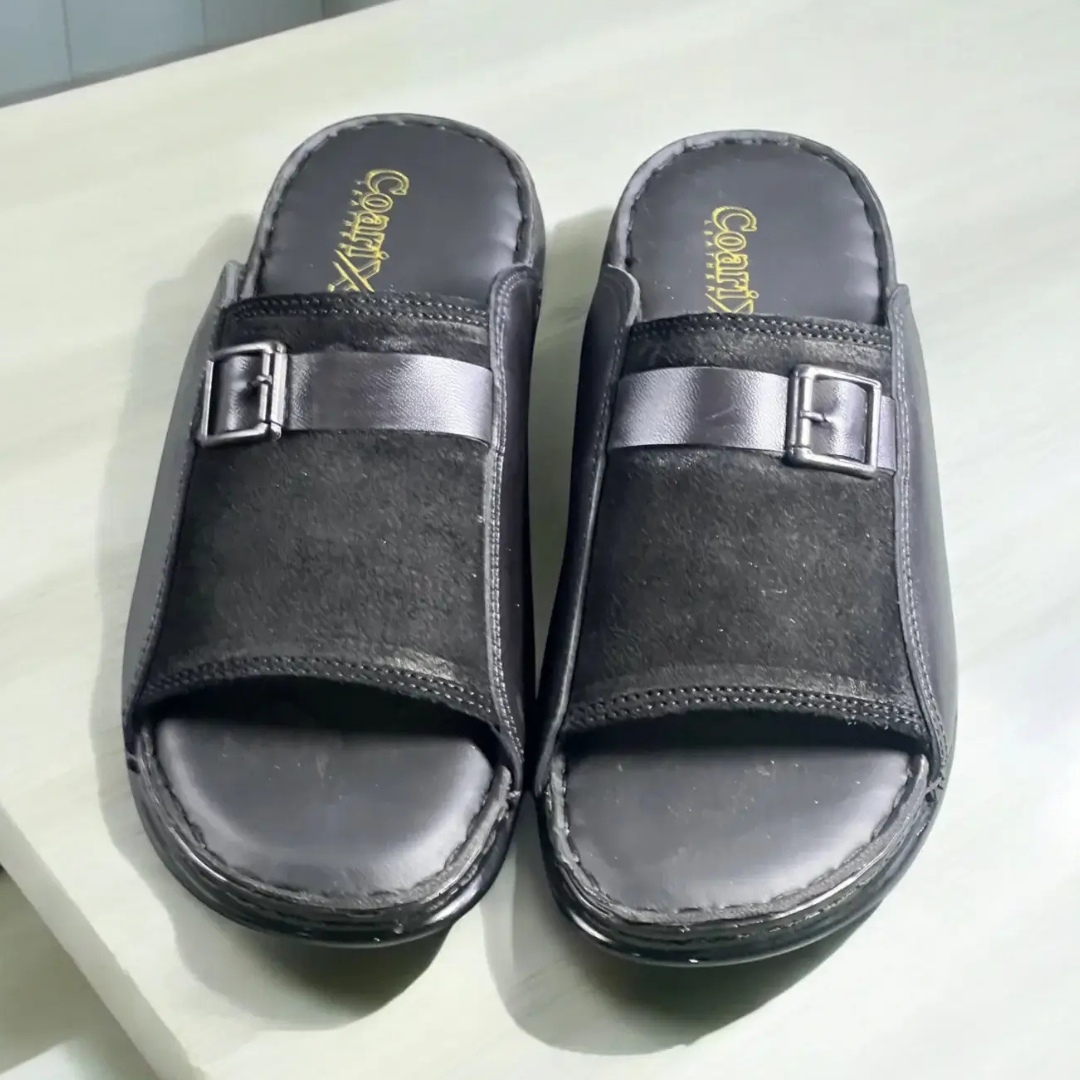 Slipper black with Suede 3006