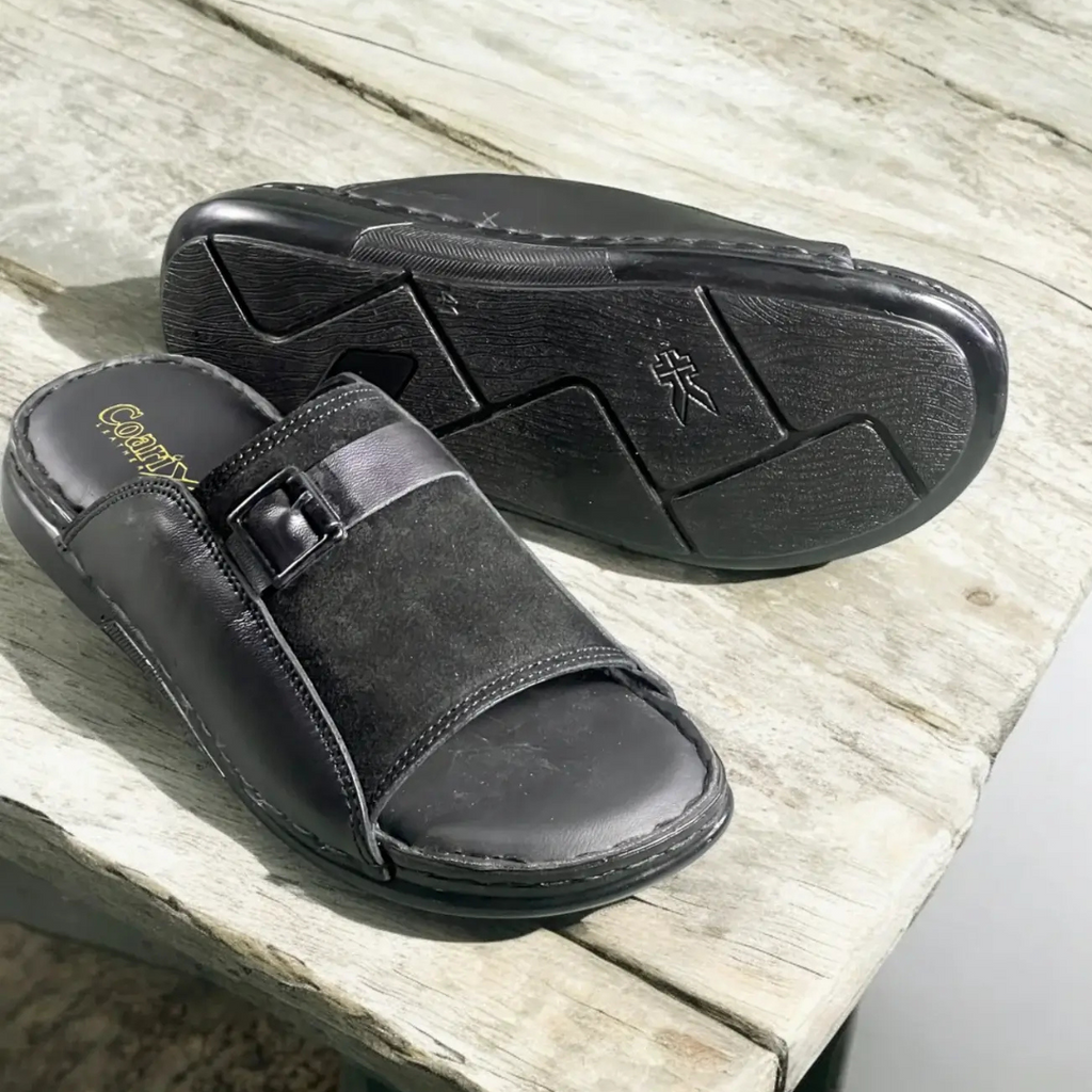 Slipper black with Suede 3006