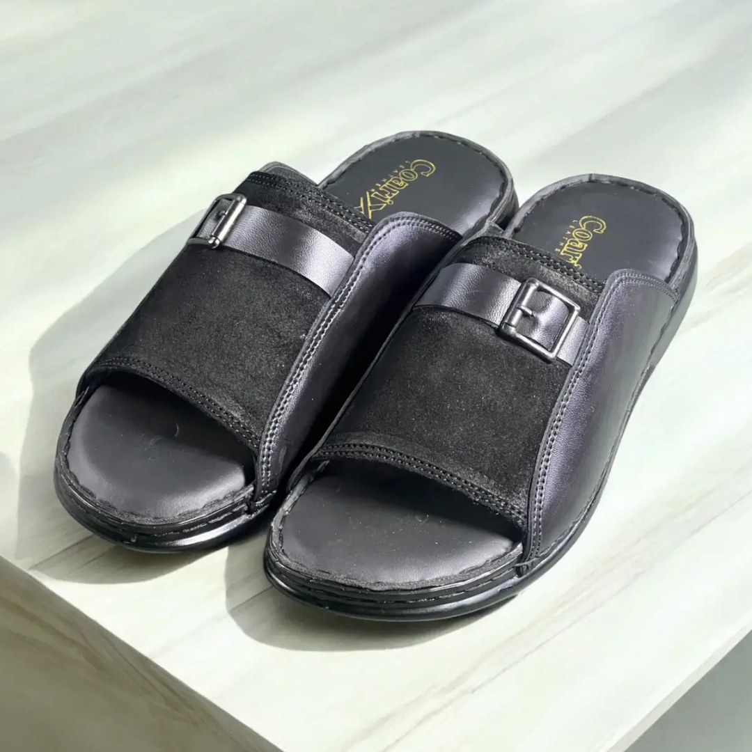 Slipper black with Suede 3006