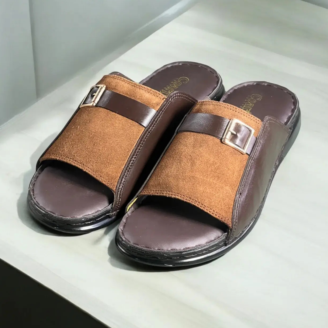 Slipper brown with Suede 3006
