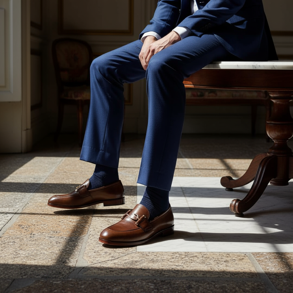 Leather S Buckle Brown-019