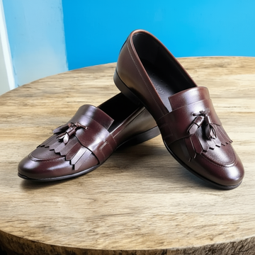 leather kiltie tassel Brown-010