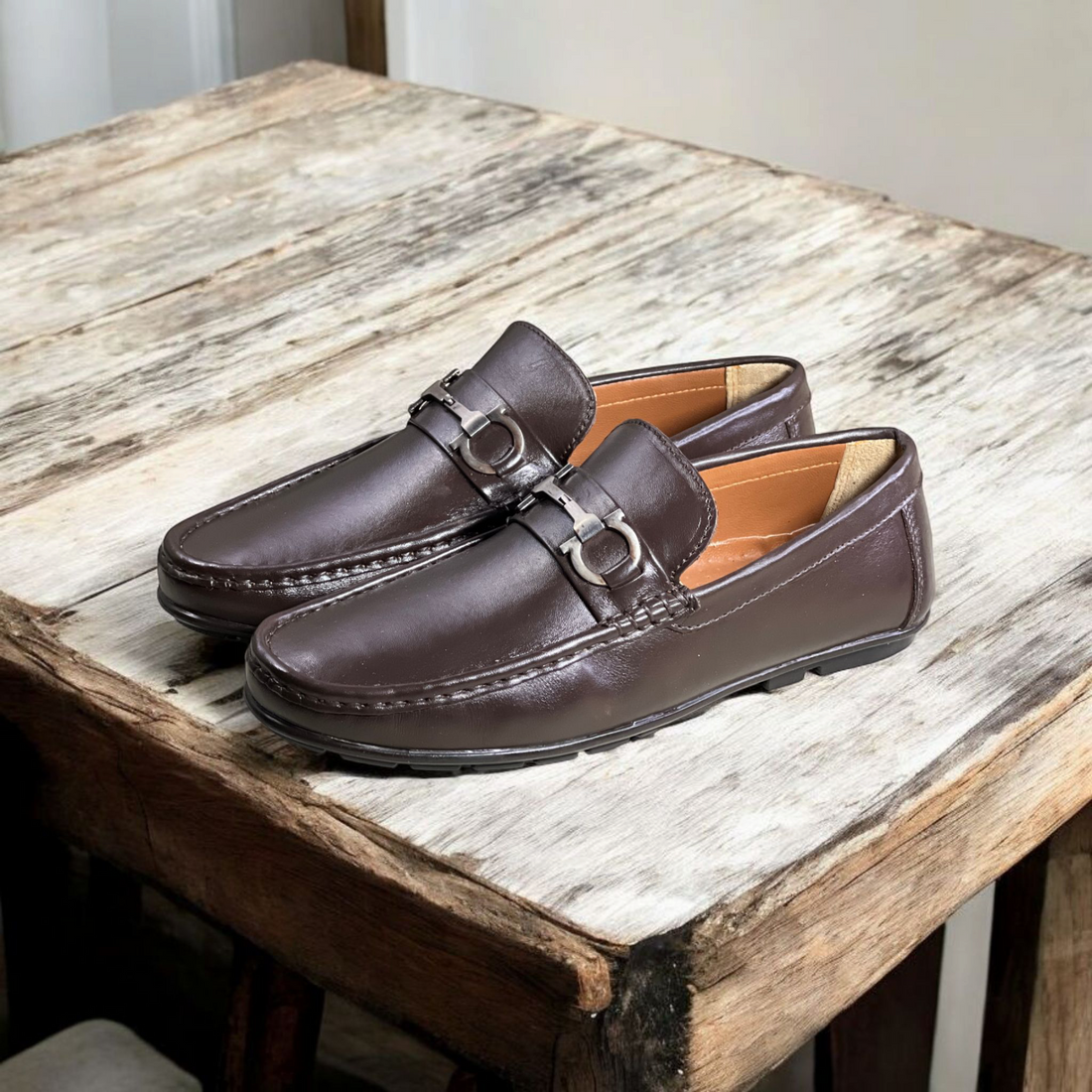 Brn Buckle Laofers-5015