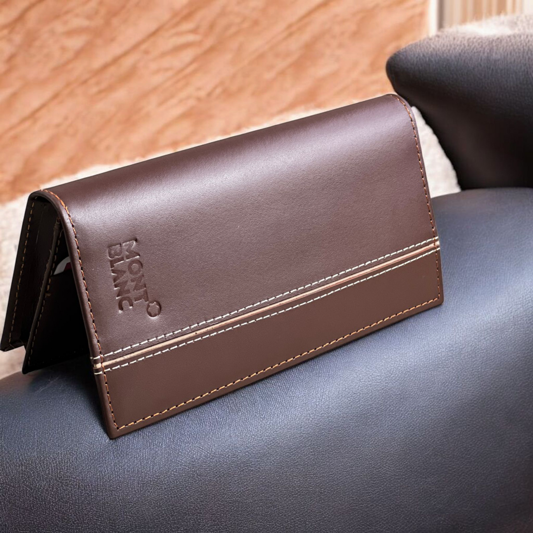 Stylish Purses with line brn-6006