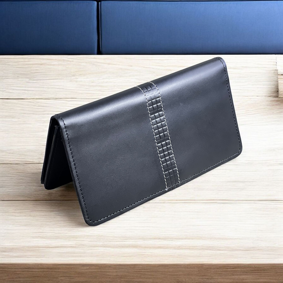 Stylish Purses with center line embossed Blk-6007