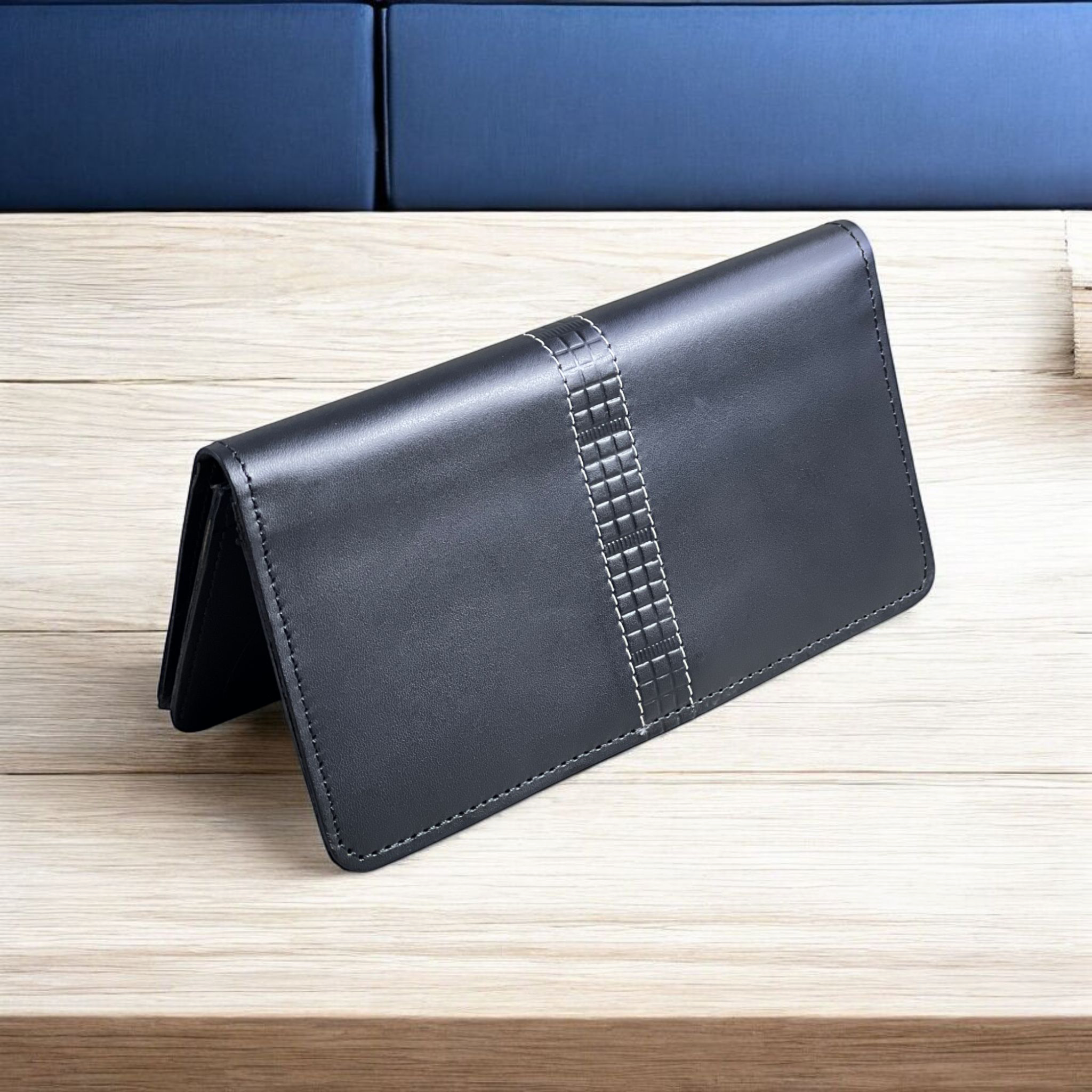 Stylish Purses with center line embossed Blk-6007