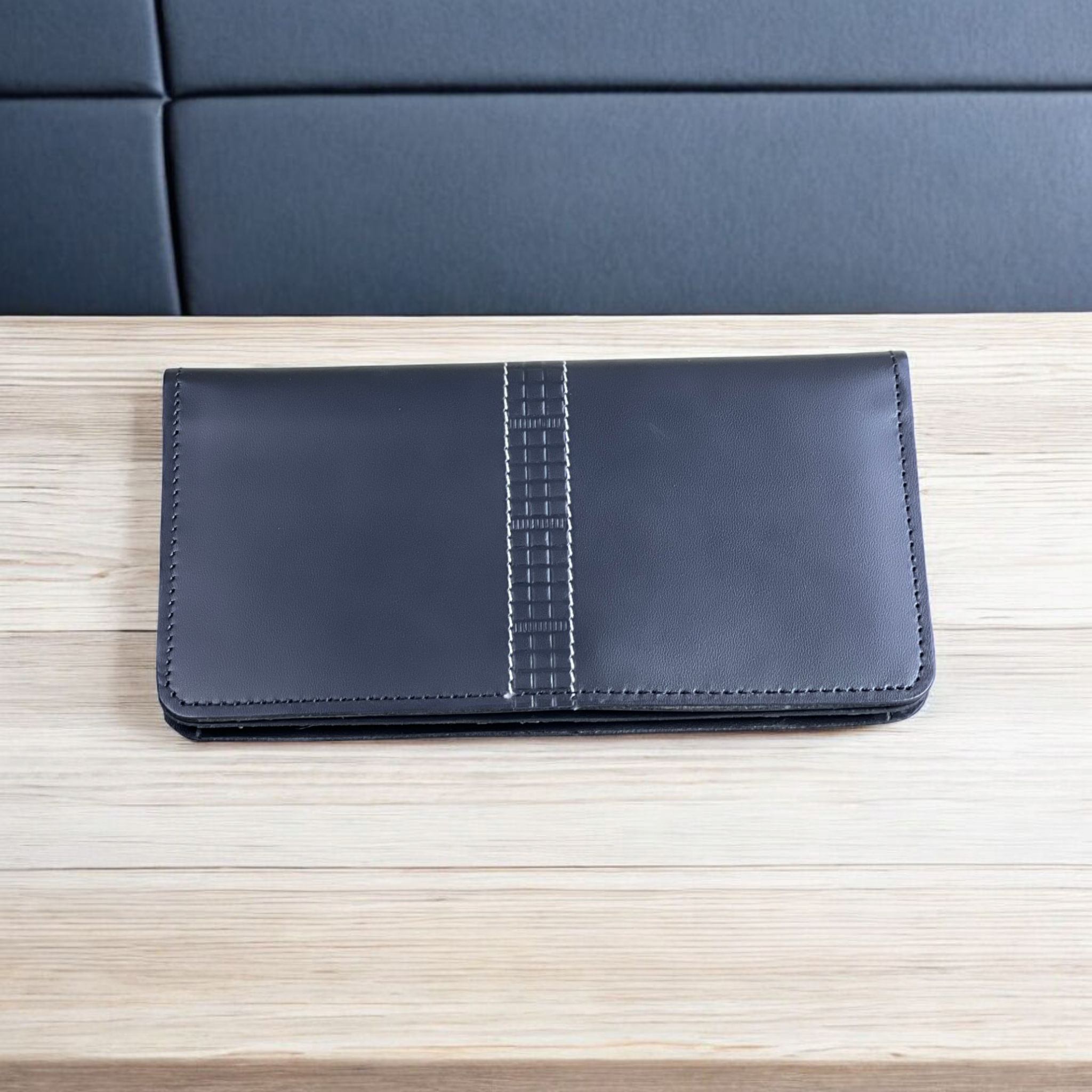 Stylish Purses with center line embossed Blk-6007