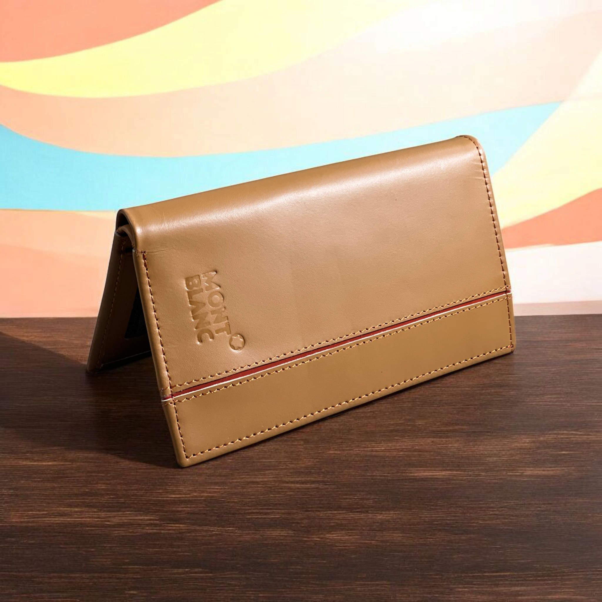 Stylish Purses with line tan-6006
